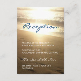 Strand bij zonsondergang - ontvangstkaart informatiekaartje