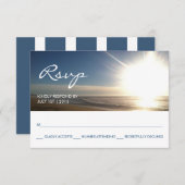 Strand bij zonsondergang - RSVP Response Card (Voorkant / Achterkant)