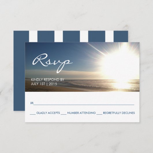 Strand bij zonsondergang - RSVP Response Card (Voorkant / Achterkant)