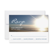 Strand bij zonsondergang - RSVP Response Card