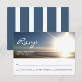 Strand bij zonsondergang - RSVP Response Card Kaartje (Voorkant / Achterkant)