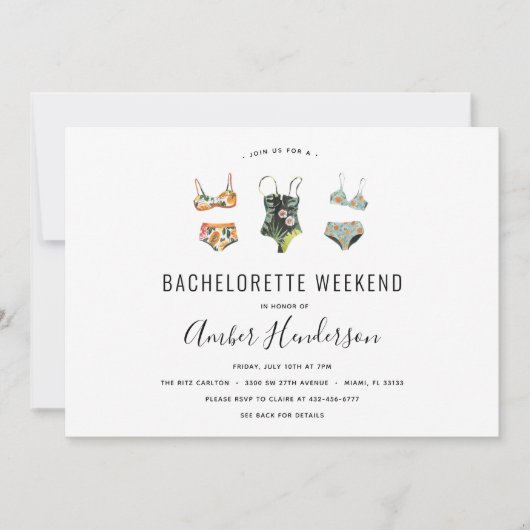 Strand Bikini Bachelorette Routebeschrijving Kaart (Voorkant)