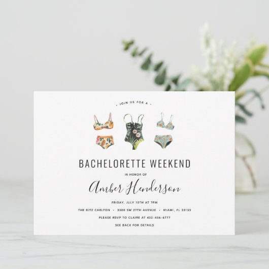 Strand Bikini Bachelorette Routebeschrijving Kaart (Staand voorkant)