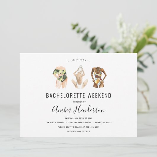 Strand Bikini Bachelorette Routebeschrijving Kaart (Staand voorkant)