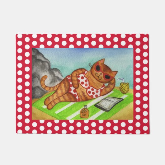 Strand Bikini Kat Deurmat (Voorkant)