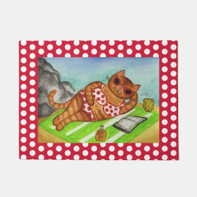 Strand Bikini Kat Deurmat (Voorkant)