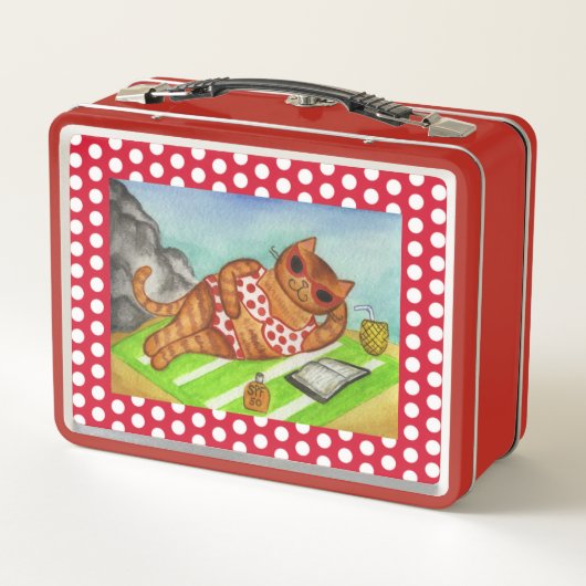 Strand Bikini Kat Lunchbox (Achterkant)