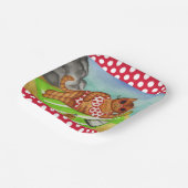 Strand Bikini Kat Papieren Borden  Bordje (Gebogen)