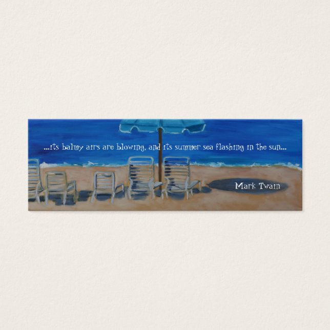 Strand Bladwijzer Mini Visitekaartjes (Voorkant)