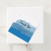 Strand Blauw Aquarel Trouwcadeau Bedankjes Labels (In situ)