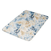 Strand Blauw en Tan Wave Patroon Badmat (Gekanteld)