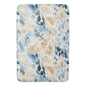 Strand Blauw en Tan Wave Patroon Badmat (Voorkant Verticaal)