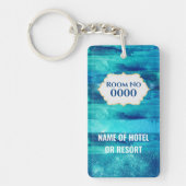 Strand blauw oceaan zee golven water hotel resort sleutelhanger (Voorkant)