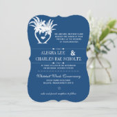 Strand Blauw Opulentie Palm Tree Bestemming Kaart (Staand voorkant)