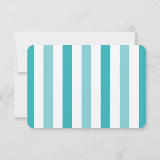 Strand Blauw Turquoise Strepen RSVP (Achterkant)