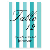 Strand Blauw Turquoise Strepen Tafelnummer (Voorkant)