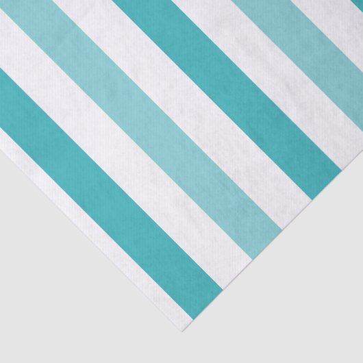 Strand Blauw Turquoise Strepen Tissuepapier (Detail)