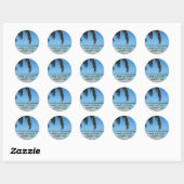 Strand - Blauw Water en Wit Zand Ronde Sticker (Vel)