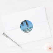Strand - Blauw Water en Wit Zand Ronde Sticker (Envelop)