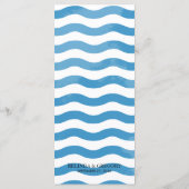 Strand Blauw Waterverf Bruiloft Menu (Achterkant)