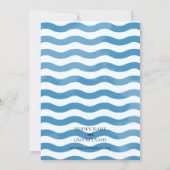 Strand Blauw Waterverf Trouw Uitnodigingen (Achterkant)