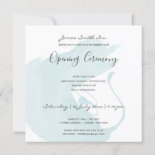 STRAND BLAUWE AQUAREL KWASTSTREEK OPENINGSCEREMONI KAART