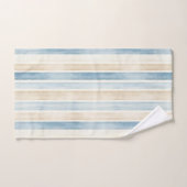 Strand Blauwe Crème Strepen Bad Handdoek (Handdoek)