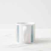 Strand Blauwe Crème Strepen Espresso Kop (Achterkant)