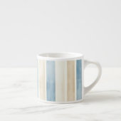 Strand Blauwe Crème Strepen Espresso Kop (Rechts)