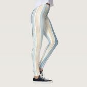 Strand Blauwe Crème Strepen Leggings (Rechts)