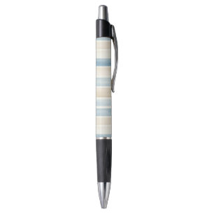 Strand Blauwe Crème Strepen   Pen