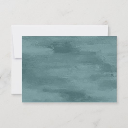 Strand Blauwe Seashells Waterverf Bruiloft RSVP (Achterkant)