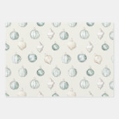 Strand Blauwe Witte Kerstboom Versieringen Inpakpapier Vel (Voorkant 3)