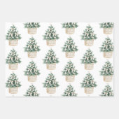 Strand Blauwe Witte Kerstboom Versieringen Inpakpapier Vel (Voorkant 2)