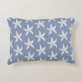 Strand Blauwe Witte Zeester Accent Kussen