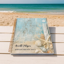 Strand blauwe zand zeester schelp 2027 planner