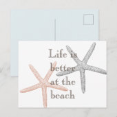 Strand Blauwe zeester Briefkaart (Voorkant / Achterkant)