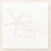 Strand Blauwe zeester Glazen Onderzetter (Achterkant)