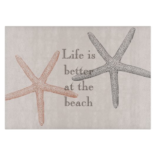 Strand Blauwe zeester Snijplank (Voorkant)