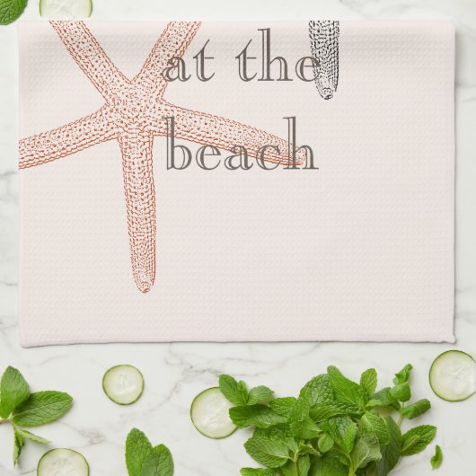 Strand Blauwe zeester Theedoek (Gevouwen)