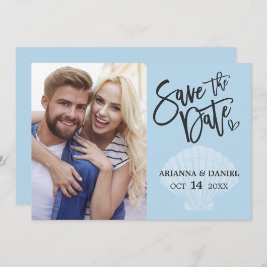 Strand Blauwe Zomer Save The Date (Voorkant / Achterkant)