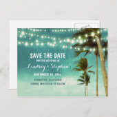 Strand blauwgroen Ombre Sla de datum briefkaarten (Voorkant / Achterkant)