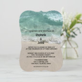 Strand Blauwgroen Turquoise Sandy Zee Ocean Foto b Kaart (Staand voorkant)