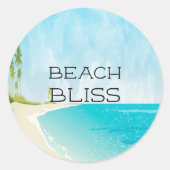 Strand Bliss Kust Oceaan Ronde Sticker (Voorkant)