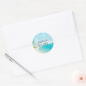 Strand Bliss Kust Oceaan Ronde Sticker (Envelop)