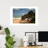 Strand Bliss - Pohutukawa Boom Poster (Thuiskantoor)
