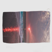 Strand Bliss Tropisch Paradijs Island Zonsondergan Golfhanddoek (Horizontaal)