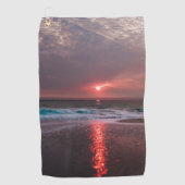 Strand Bliss Tropisch Paradijs Island Zonsondergan Golfhanddoek (Voorkant)