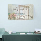 Strand Bloem Retro Boog Bruiloft Spandoek (Beurs)