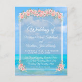 Strand Bloemen bruiloft Uitnodiging Briefkaart (Voorkant)